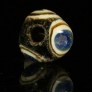 Medieval glass layered eye bead 365EMb